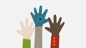 coloured hands representing early mental health support